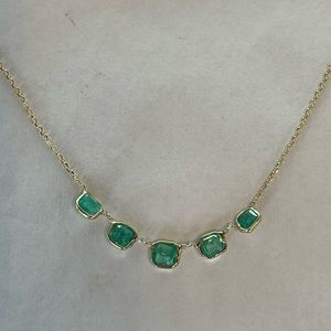 14k gold emerald necklace